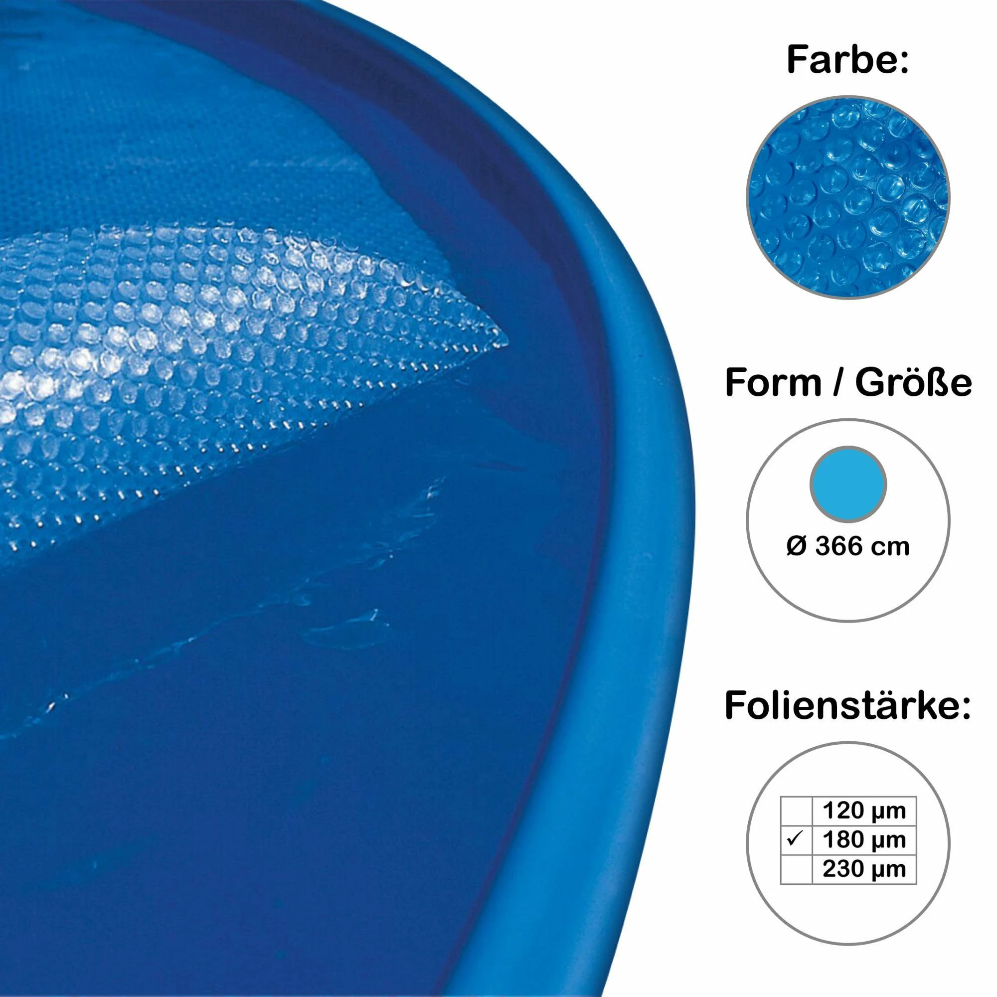 Solarplane, Solarfolie Und Bodenschutzvlies Für Fast-Set Pool Rund 366 Cm, 180 µm 3 Solarplane, Solarfolie Und Bodenschutzvlies Für Fast-Set Pool Rund 366 Cm, 180 µm – Bild 3