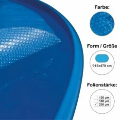 Solarplane, Solarfolie Für Pool Oval 915x470 Cm, 230 µm