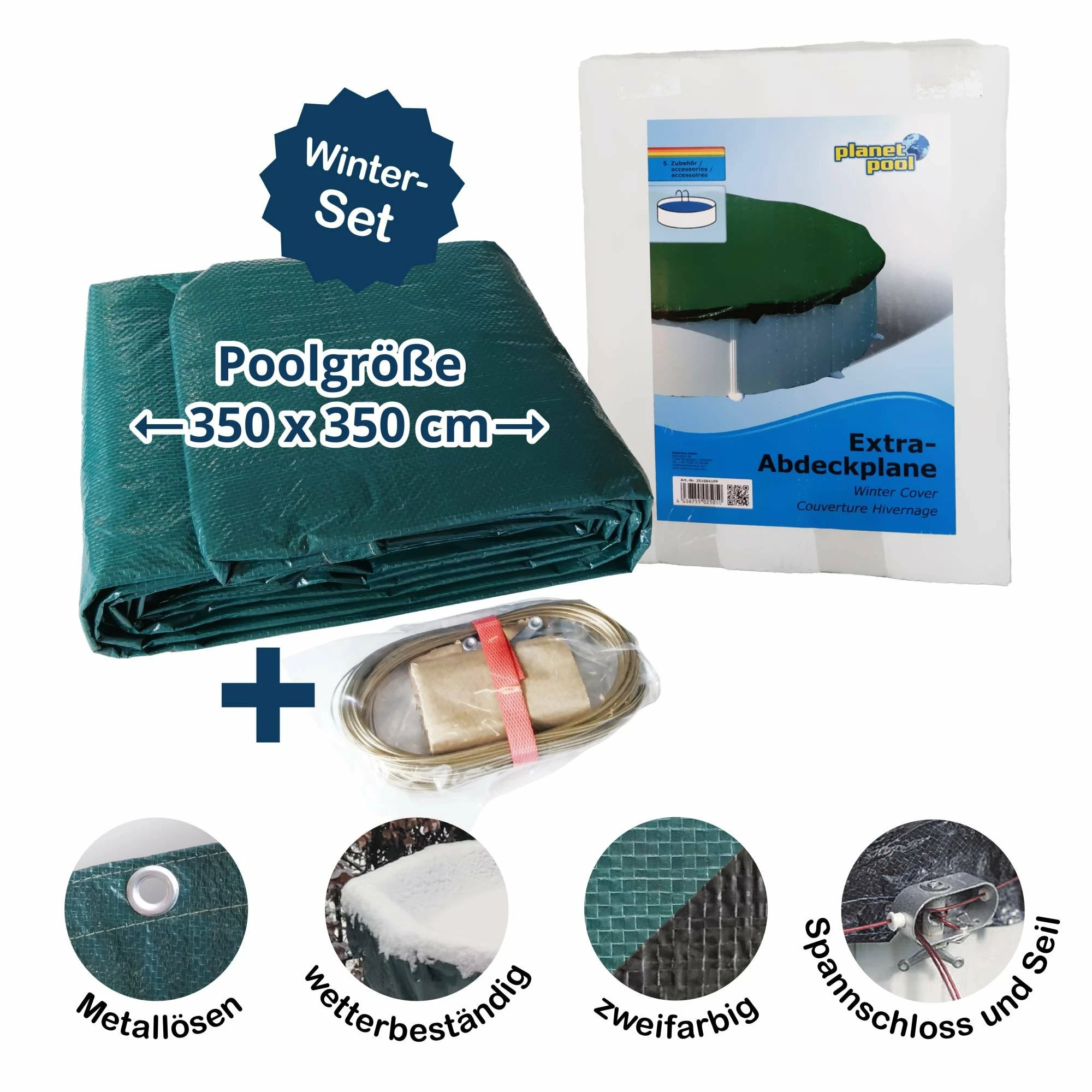 Abdeckplane Für 350cm Rund Pools Und Schwimmbecken - 94 G/m² Stark Winterschutz Und Ganzjahresabdeckung 1 Abdeckplane Für 350cm Rund Pools Und Schwimmbecken - 94 G/m² Stark Winterschutz Und Ganzjahresabdeckung