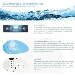 Whirlpool SPA Domenico 1200l, 216x216x92 Cm, 30 Düsen -Deutschland Schwimmbad Verkaufs-Shop 2810500 2810501 810502 Whirlpool Planet Spa Info 03 2