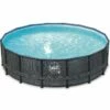 PolyGroup Elite Frame Pool Rund - Rattan Dunkel Grau 427 X 107 Cm Solo