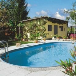 Waterman Stahlwandpool Set (5-teilig) Tief Oval 623 X 360 X 120 Cm, Stahl 0,4 Mm Weiß Folie 0,4 Mm Blau -Deutschland Schwimmbad Verkaufs-Shop 450101012O 1