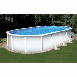 GRE Stahlwandpool Set (6-teilig) Hoch Oval Classic 730x360x120 Cm, Stahl 0,45mm Weiß Folie 0,3mm Blau -Deutschland Schwimmbad Verkaufs-Shop 501010405PP Ovalpool 500 300 01 1