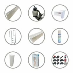 KWAD Styropor Pool Standard Komplettset 8,0 X 4,0 X 1,5m Mit 0,6 Mm Innenhülle Blau Inkl. Edelstahlleiter -Deutschland Schwimmbad Verkaufs-Shop 50200 KWAD Zubehoer