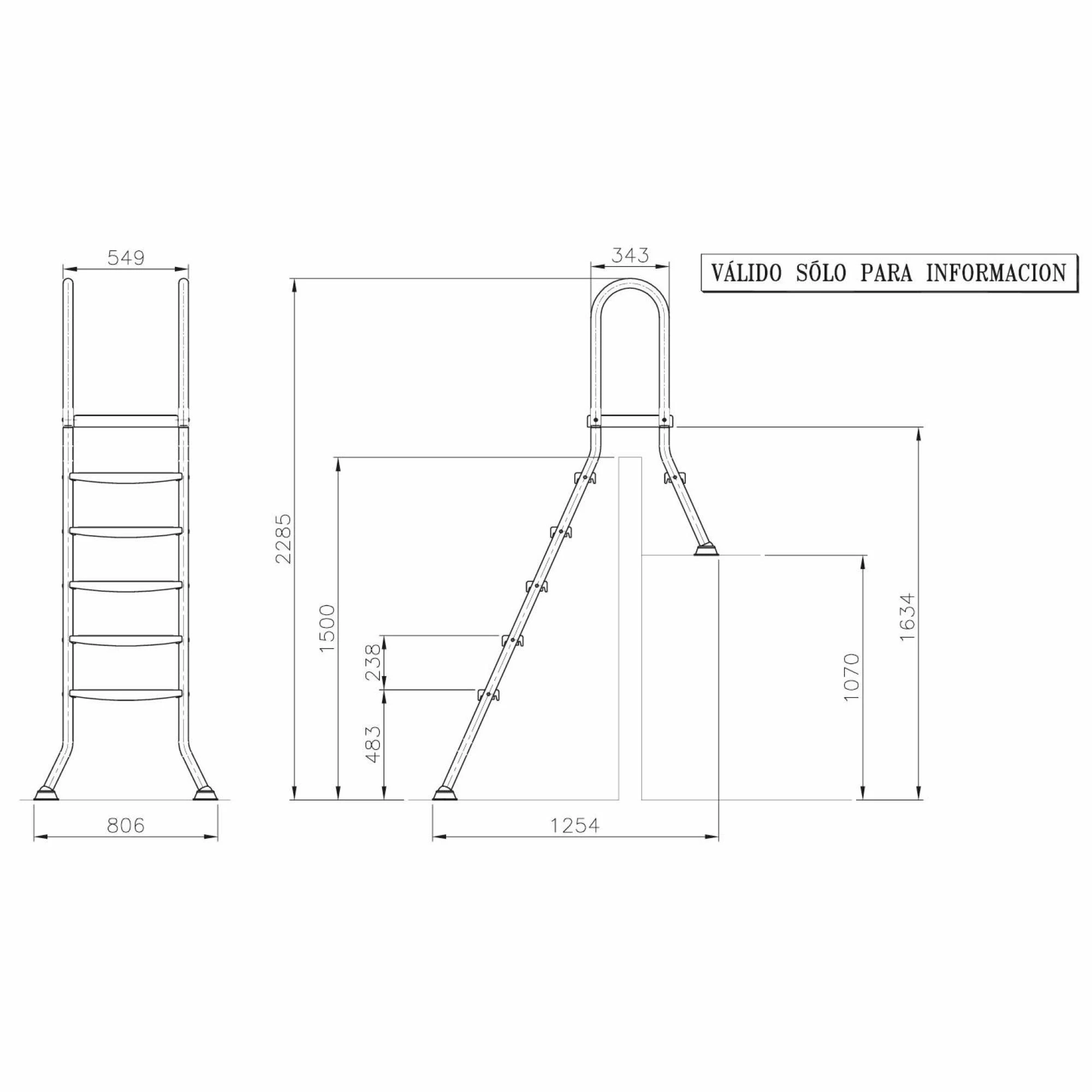 Waterman Poolleiter Edelstahl Für Halbhochbecken Mit 150 Cm Höhe 2 Waterman Poolleiter Edelstahl Für Halbhochbecken Mit 150 Cm Höhe – Bild 2