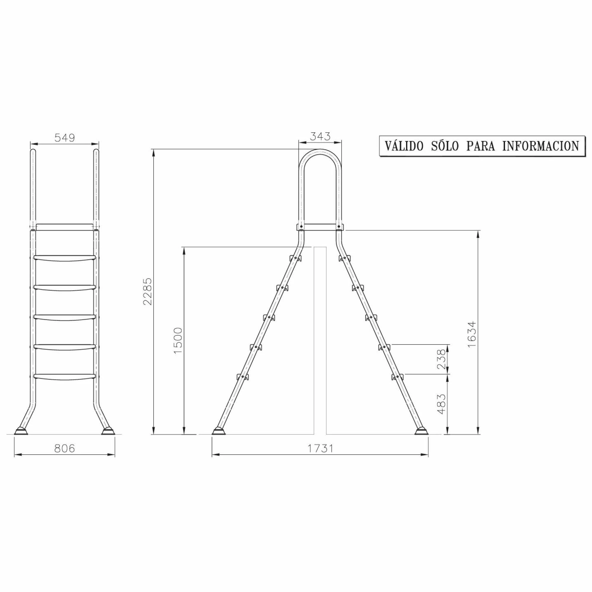 SUMMER FUN Poolleiter Edelstahl Für Hochbecken Mit 150 Cm Höhe 2 SUMMER FUN Poolleiter Edelstahl Für Hochbecken Mit 150 Cm Höhe – Bild 2