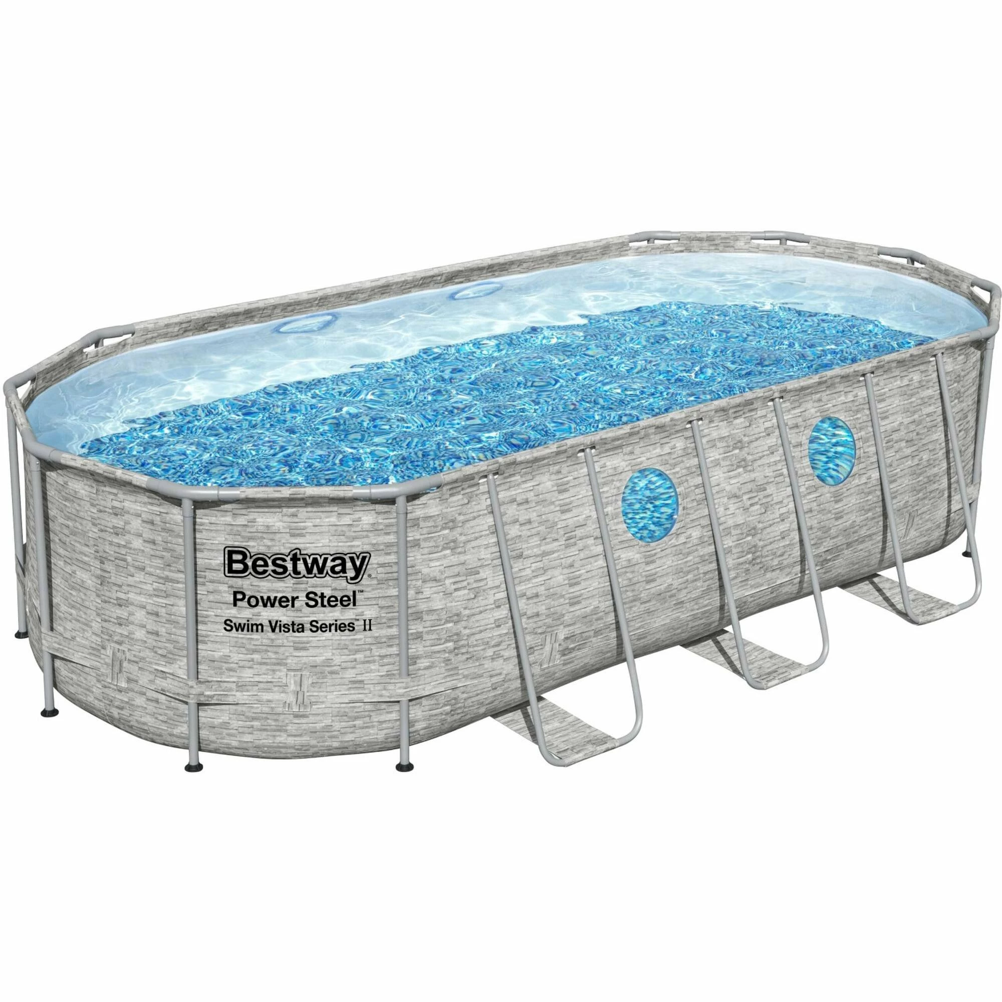 Bestway Power Steel Swim Vista Series Frame Pool, Komplettset, Oval, 549 X 274 X 122 Cm (56716GS) 1 Bestway Power Steel Swim Vista Series Frame Pool, Komplettset, Oval, 549 X 274 X 122 Cm (56716GS)