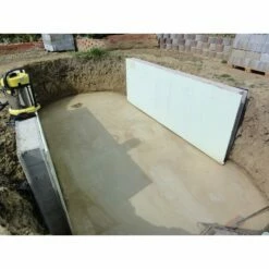 Waterman Stahlwandpool Oval Exklusiv 700x350x120 Cm, Stahl 0,6 Mm Weiß, Folie 0,6 Mm Blau, Einhängebiese -Deutschland Schwimmbad Verkaufs-Shop Bodenplatte mit stuetzmauern verkleidet ovaler Stahlwandpool 1