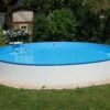 Stahlwandpool Rund Exklusiv 300x120 Cm, Stahl 0,6 Mm Weiß, Folie 0,6 Mm Blau, Einhängebiese