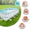 Polygroup Summer Waves Elite Frame Pool Hellgrau Rechteckig 549 X 274 X 132 Cm Solo (3000158)