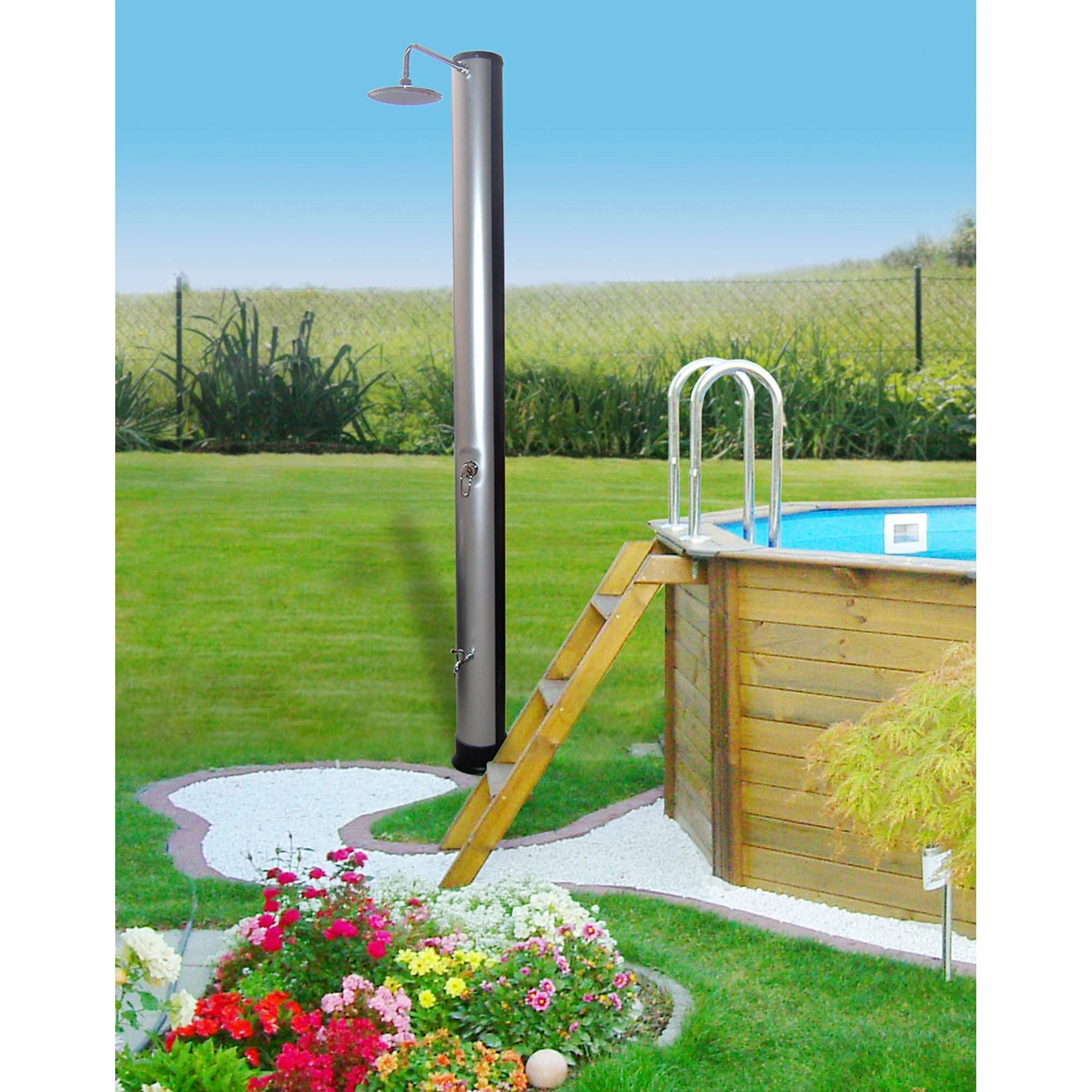 SUMMER FUN Solardusche Silver Deluxe 40 Liter 2 SUMMER FUN Solardusche Silver Deluxe 40 Liter – Bild 2