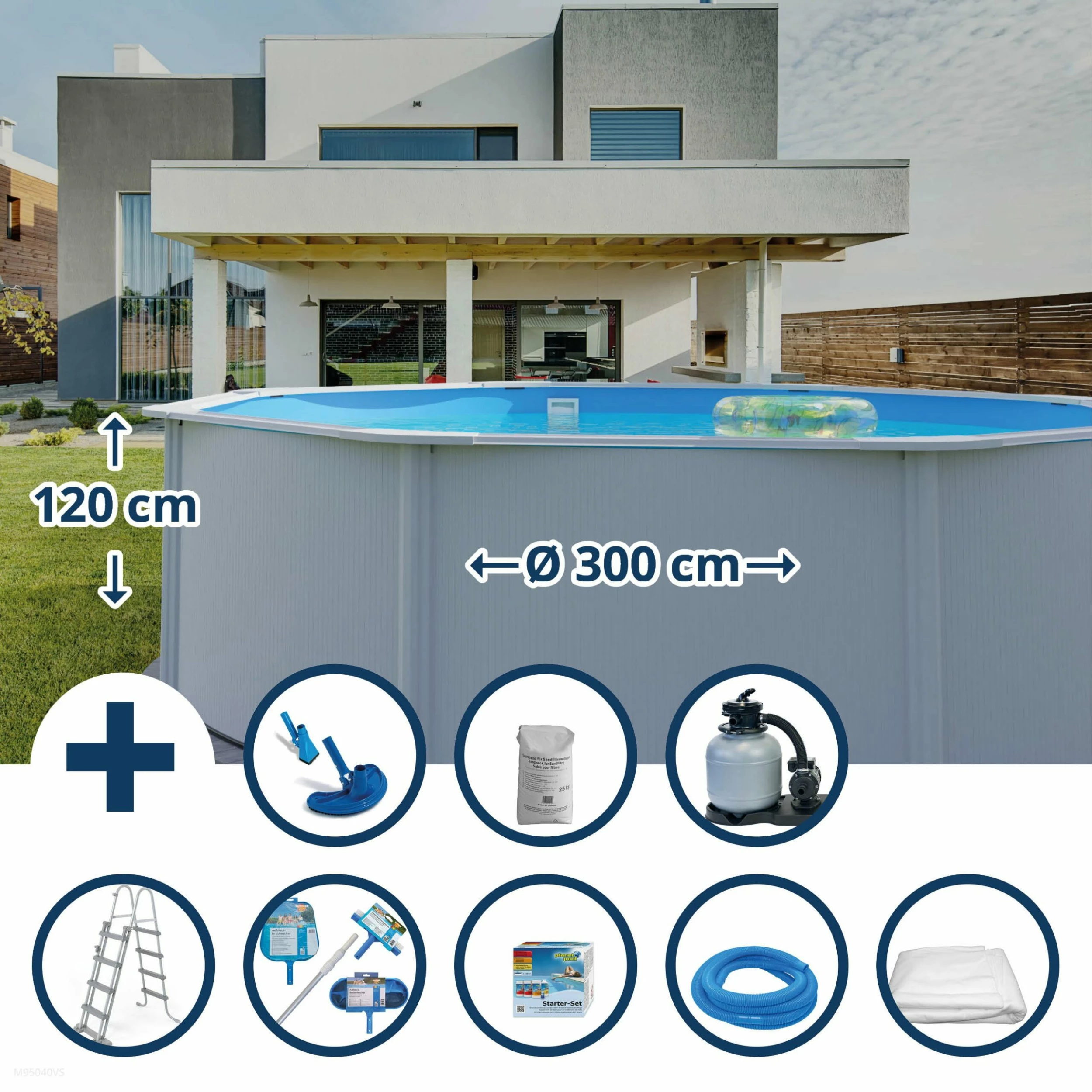 Waterman Stahlwandpool Set (9-teilig) Hoch Rund Eco 300 X 120 Cm, Stahl 0,4 Mm Weiß Folie 0,3 Mm Blau 1 Waterman Stahlwandpool Set (9-teilig) Hoch Rund Eco 300 X 120 Cm, Stahl 0,4 Mm Weiß Folie 0,3 Mm Blau