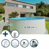 Waterman Stahlwandpool Set (5-teilig) Hoch Rund 500 X 120 Cm, Stahl 0,4 Mm Weiß Folie 0,4 Mm Blau