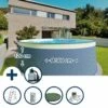 Waterman Stahlwandpool Set (6-teilig) Hoch Rund 300 X 120 Cm, Stahl 0,4 Mm Anthrazit Folie 0,2 Mm Sand