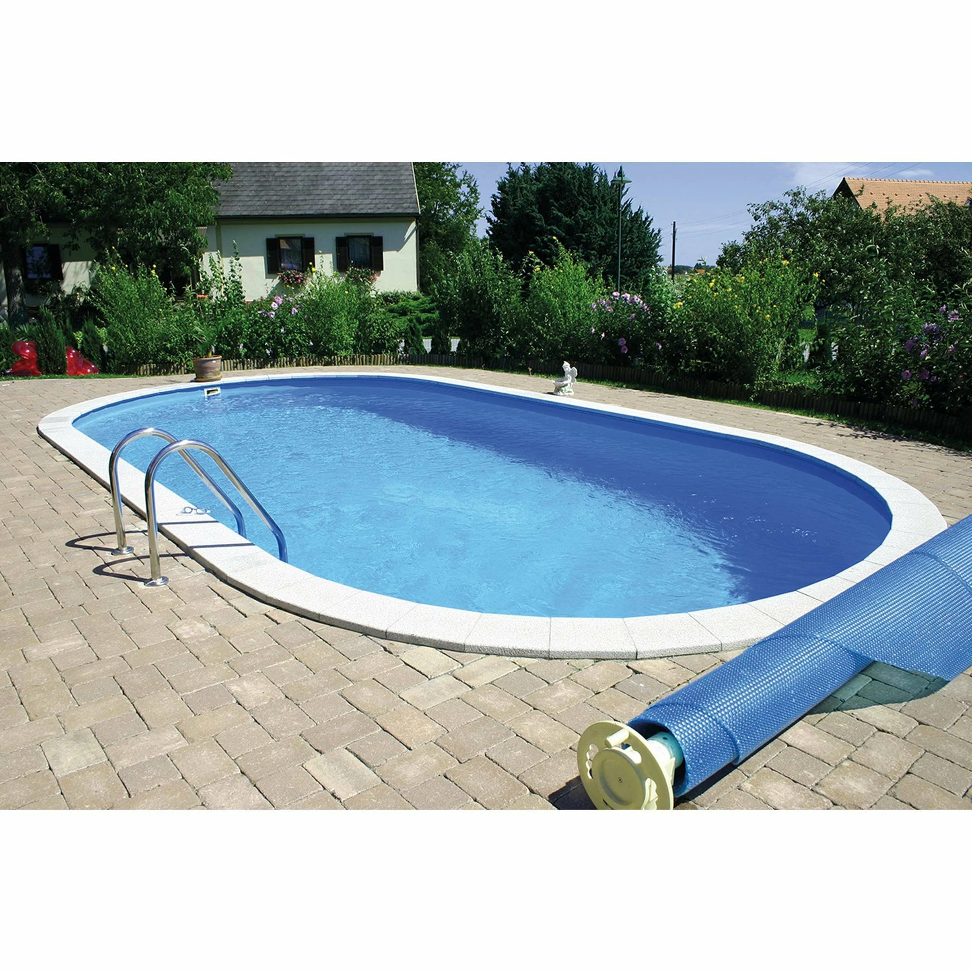 Stahlwandpool Set Oval Fererra 525x320x120 Cm, Stahl 0,6 Mm Weiß, Folie 0,6 Mm Blau, Einhängebiese 3 Stahlwandpool Set Oval Fererra 525x320x120 Cm, Stahl 0,6 Mm Weiß, Folie 0,6 Mm Blau, Einhängebiese – Bild 3