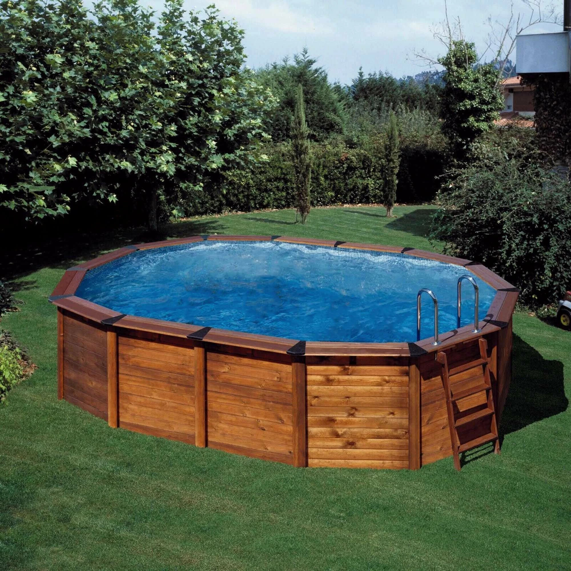 Waterman Stahlwandpool Set Oval Echtholz 725x375x120cm, Stahl 0,45mm Weiß, Folie 0,4mm Blau, Einhängebiese 1 Waterman Stahlwandpool Set Oval Echtholz 725x375x120cm, Stahl 0,45mm Weiß, Folie 0,4mm Blau, Einhängebiese