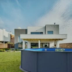 Stahlwandpool Rund Classic 450x120 Cm, Stahl 0,4 Mm Anthrazit, Folie 0,3 Mm Blau, Overlap -Deutschland Schwimmbad Verkaufs-Shop Planet Pool Stahlwandpool Classic anthrazit blau MS 07 3