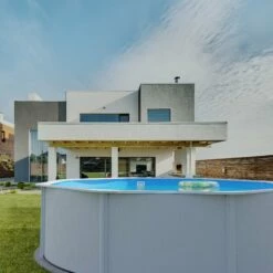 Stahlwandpool Set (5-teilig) Hoch Rund Classic 350 X 120 Cm, Stahl 0,4 Mm Weiß Folie 0,3 Mm Blau -Deutschland Schwimmbad Verkaufs-Shop Planet Pool Stahlwandpool Classic weiss blau MS 06 2