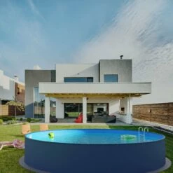 Stahlwandpool Rund 400x120 Cm, Stahl 0,4 Mm Anthrazit, Folie 0,4 Mm Blau, Einhängebiese 13 Stahlwandpool Rund 400x120 Cm, Stahl 0,4 Mm Anthrazit, Folie 0,4 Mm Blau, Einhängebiese -Deutschland Schwimmbad Verkaufs-Shop Planet Pool Stahlwandpool anthrazit blau MS 03 1