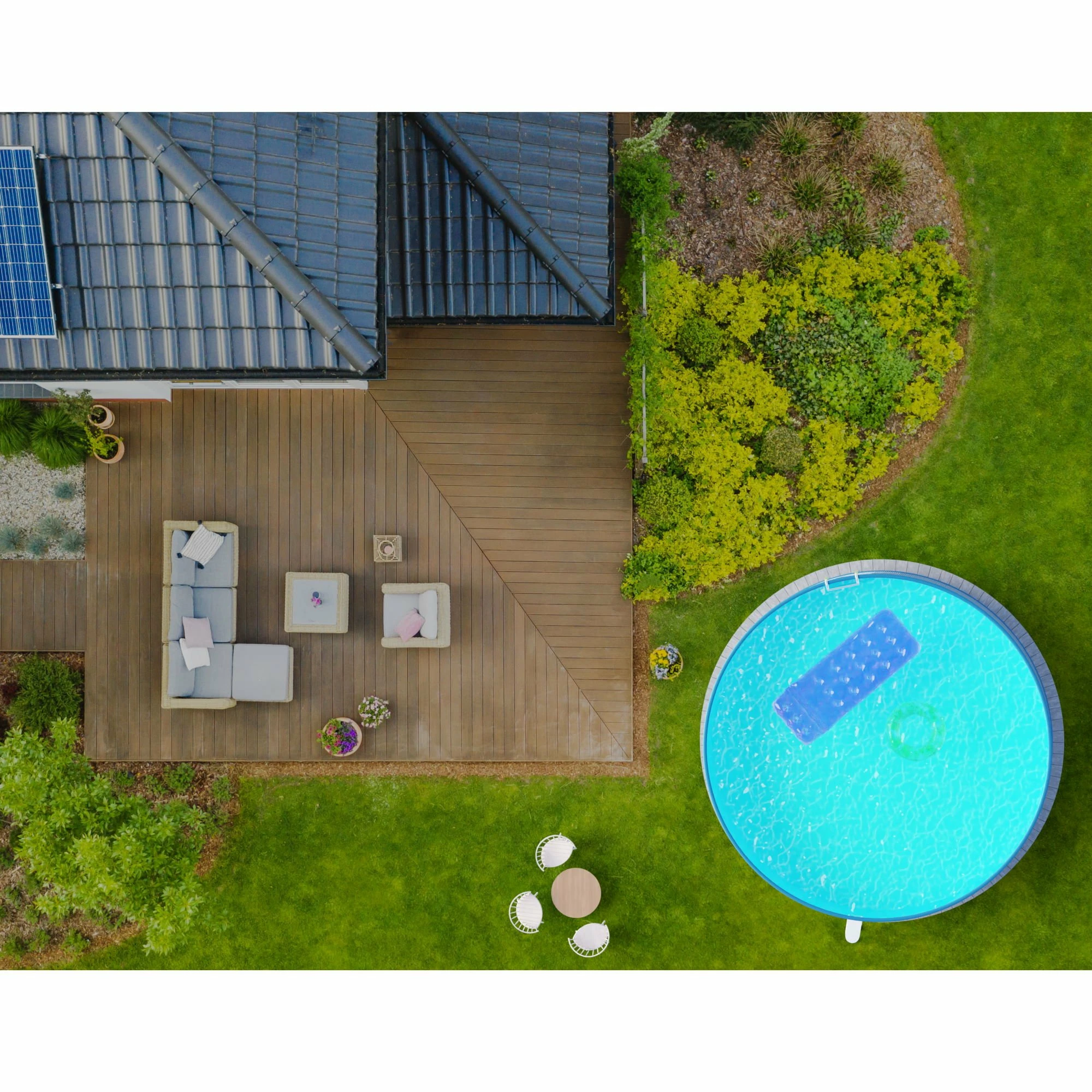 Stahlwandpool Rund 400x120 Cm, Stahl 0,4 Mm Anthrazit, Folie 0,4 Mm Blau, Einhängebiese 7 Stahlwandpool Rund 400x120 Cm, Stahl 0,4 Mm Anthrazit, Folie 0,4 Mm Blau, Einhängebiese – Bild 7