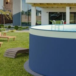 Waterman Stahlwandpool Rund 300x120cm, Stahl 0,4mm Anthrazit, Folie 0,2mm Sand, Overlap -Deutschland Schwimmbad Verkaufs-Shop Planet Pool Stahlwandpool anthrazit sand overlap OS 03 1