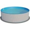 Stahlwandpool Rund 450x120cm, Stahl 0,4mm Weiß, Folie 0,4mm Blau, Einhängebiese