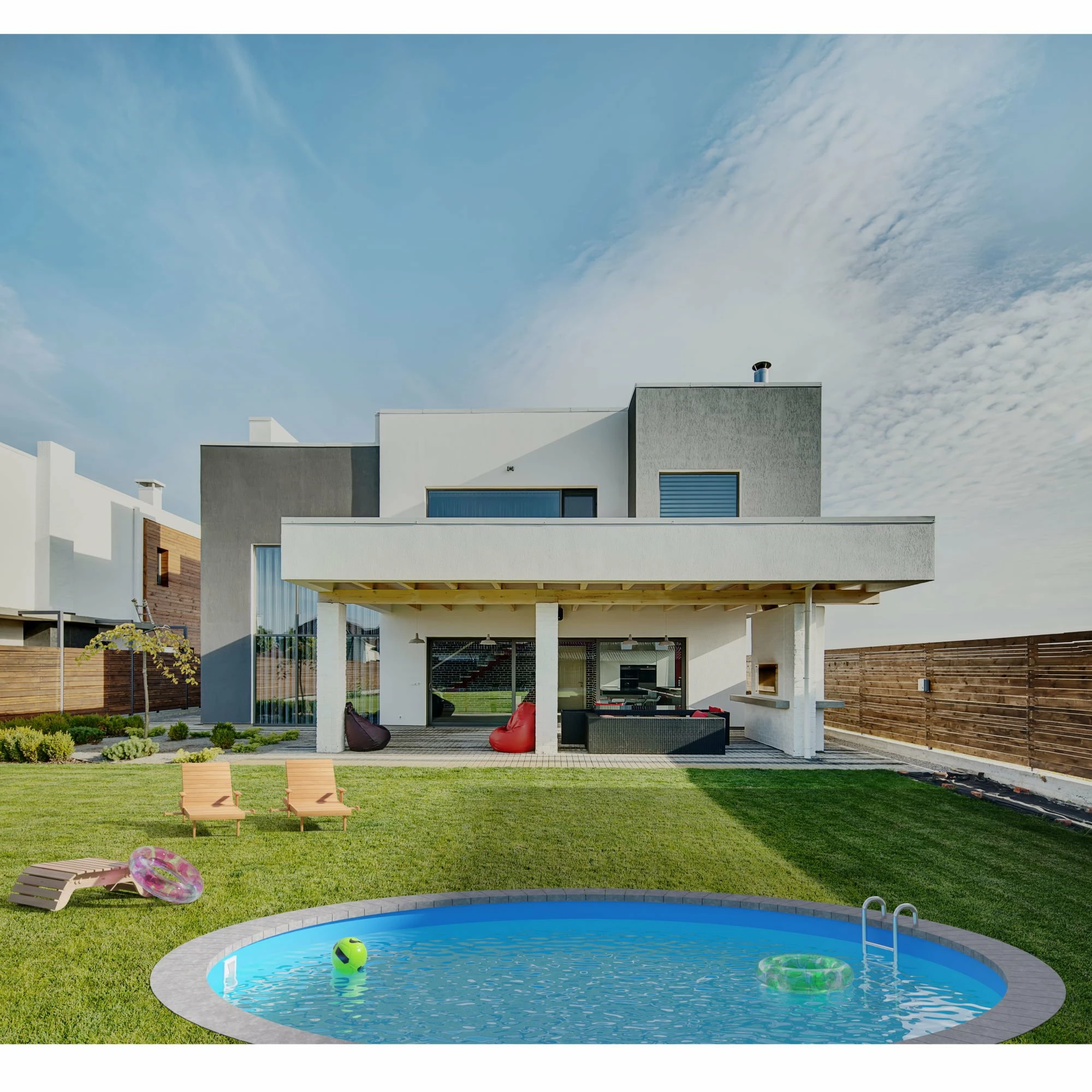 Stahlwandpool Rund 450x120cm, Stahl 0,4mm Weiß, Folie 0,4mm Blau, Einhängebiese 5 Stahlwandpool Rund 450x120cm, Stahl 0,4mm Weiß, Folie 0,4mm Blau, Einhängebiese – Bild 5