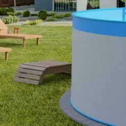 Stahlwandpool Rund 450x90cm, Stahl 0,3mm Weiß, Folie 0,2mm Blau, Overlap -Deutschland Schwimmbad Verkaufs-Shop Planet Pool Stahlwandpool weiss blau overlap OS 04