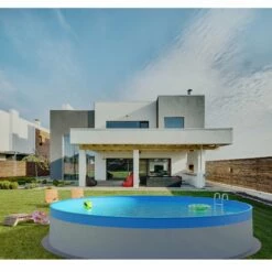 Stahlwandpool Rund 450x90cm, Stahl 0,3mm Weiß, Folie 0,2mm Blau, Overlap -Deutschland Schwimmbad Verkaufs-Shop Planet Pool Stahlwandpool weiss blau overlap OS 06