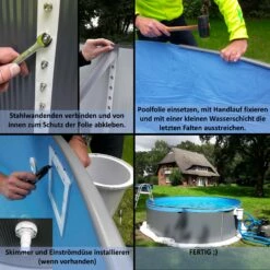 Waterman Stahlwandpool Set (6-teilig) Rund 300 X 90 Cm, Stahl 0,3 Mm Weiß Folie 0,2 Mm Blau -Deutschland Schwimmbad Verkaufs-Shop PlanetPool Rundpool Aufbaubilder 02 30