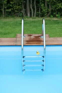 SUMMER FUN Poolleiter Edelstahl Für Tiefbecken Mit 120 Cm Höhe - Weite Stufen -Deutschland Schwimmbad Verkaufs-Shop Poolleiter Edelstahl eingebaut 1