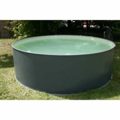 Waterman Stahlwandpool Rund 300x120cm, Stahl 0,4mm Anthrazit, Folie 0,2mm Sand, Overlap -Deutschland Schwimmbad Verkaufs-Shop Rundpool Anthrazit Sand OS 1