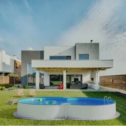 Waterman Stahlwandpool Set (6-teilig) Halbhoch Achtform 540x350x120 Cm, Stahl 0,4 Mm Weiß Folie 0,4 Mm Blau -Deutschland Schwimmbad Verkaufs-Shop S81009MSVS S81010MSVS S8140MSVS Stahlwandbecken Achtform Weiss Blau 04 3