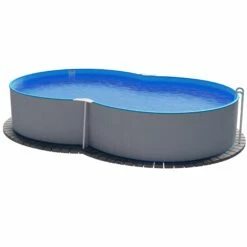 Stahlwandpool Achtform 650x420x120 Cm, Stahl 0,4 Mm Weiß, Folie 0,4 Mm Blau, Einhängebiese -Deutschland Schwimmbad Verkaufs-Shop S81009MSVS S81010MSVS S8140MSVS Stahlwandbecken Achtform Weiss Blau 07 1