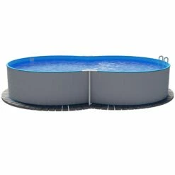 Stahlwandpool Achtform 540x350x120 Cm, Stahl 0,4 Mm Weiß, Folie 0,4 Mm Blau, Einhängebiese -Deutschland Schwimmbad Verkaufs-Shop S81009MSVS S81010MSVS S8140MSVS Stahlwandbecken Achtform Weiss Blau 08 2