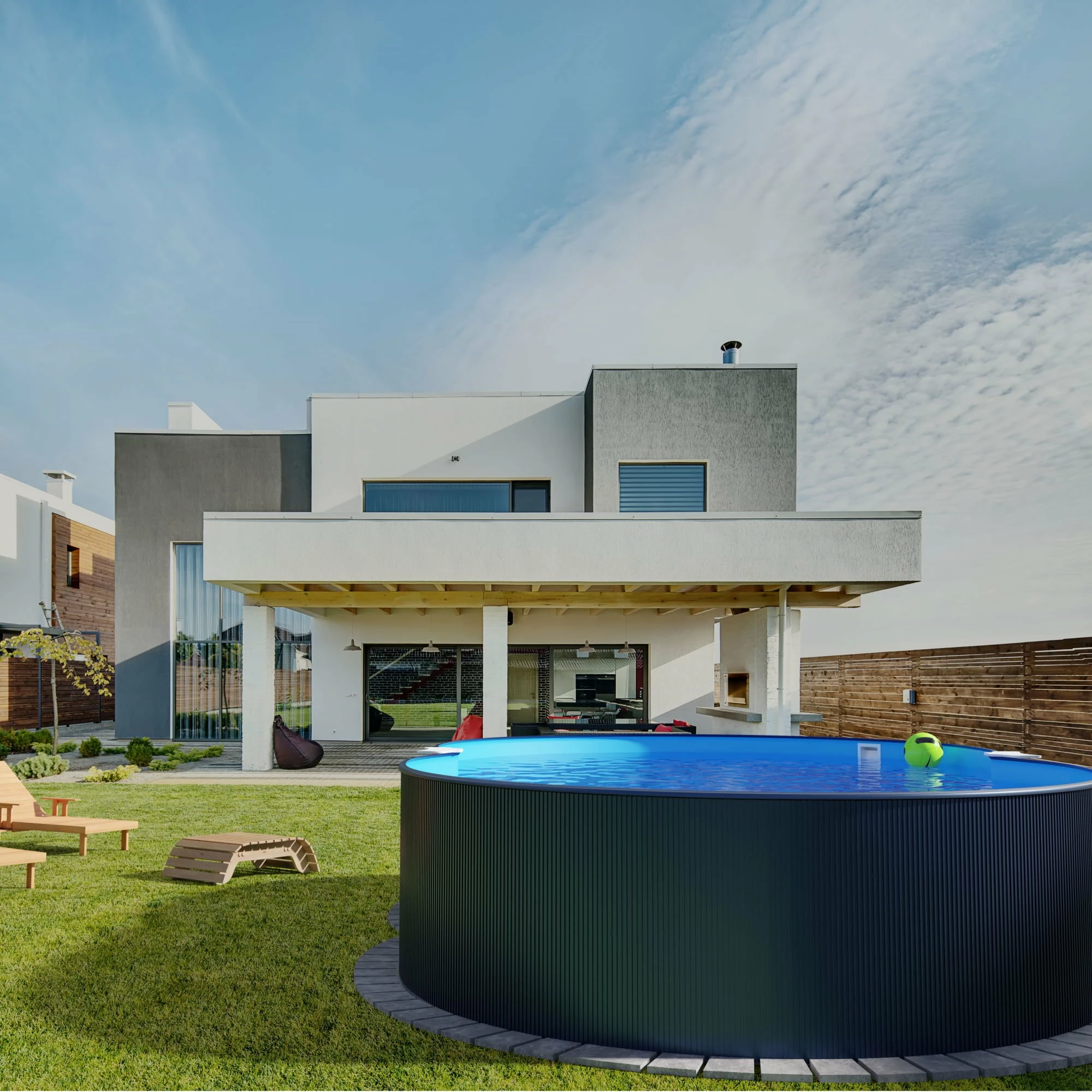 Stahlwandpool Achtform 470x300x120 Cm, Stahl 0,4 Mm Anthrazit, Folie 0,4 Mm Blau, Einhängebiese 3 Stahlwandpool Achtform 470x300x120 Cm, Stahl 0,4 Mm Anthrazit, Folie 0,4 Mm Blau, Einhängebiese – Bild 3