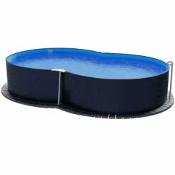 Stahlwandpool Achtform 650x420x120 Cm, Stahl 0,4 Mm Anthrazit, Folie 0,4 Mm Blau, Einhängebiese -Deutschland Schwimmbad Verkaufs-Shop S81068MSVS S81069MSVS S81073MSVS Stahlwandbecken Achtform Athrazit Blau 07 1
