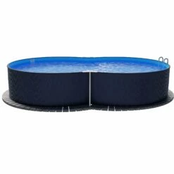 Stahlwandpool Achtform 650x420x120 Cm, Stahl 0,4 Mm Anthrazit, Folie 0,4 Mm Blau, Einhängebiese -Deutschland Schwimmbad Verkaufs-Shop S81068MSVS S81069MSVS S81073MSVS Stahlwandbecken Achtform Athrazit Blau 08 1