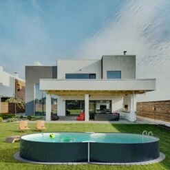 Stahlwandpool Achtform 540x350x120 Cm, Stahl 0,4 Mm Anthrazit, Folie 0,4 Mm Sand, Einhängebiese -Deutschland Schwimmbad Verkaufs-Shop S81081MSVS S81083MSVS Stahlwandbecken Achtform Athrazit Sand 04 n