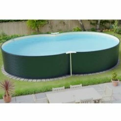 Stahlwandpool Achtform 540x350x120 Cm, Stahl 0,4 Mm Anthrazit, Folie 0,4 Mm Sand, Einhängebiese -Deutschland Schwimmbad Verkaufs-Shop S81081MSVS S81083MSVS Stahlwandbecken Achtform Athrazit Sand 06 n 2