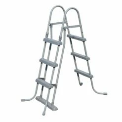 SUMMER FUN Stahlwandpool Set (3-teilig) Rund Athen 300x90 Cm, Stahl 0,3 Mm Weiß, Folie 0,2 Mm Blau, Overlap 9 SUMMER FUN Stahlwandpool Set (3-teilig) Rund Athen 300x90 Cm, Stahl 0,3 Mm Weiß, Folie 0,2 Mm Blau, Overlap -Deutschland Schwimmbad Verkaufs-Shop Sicherheitsleiter 2x3 Stufen