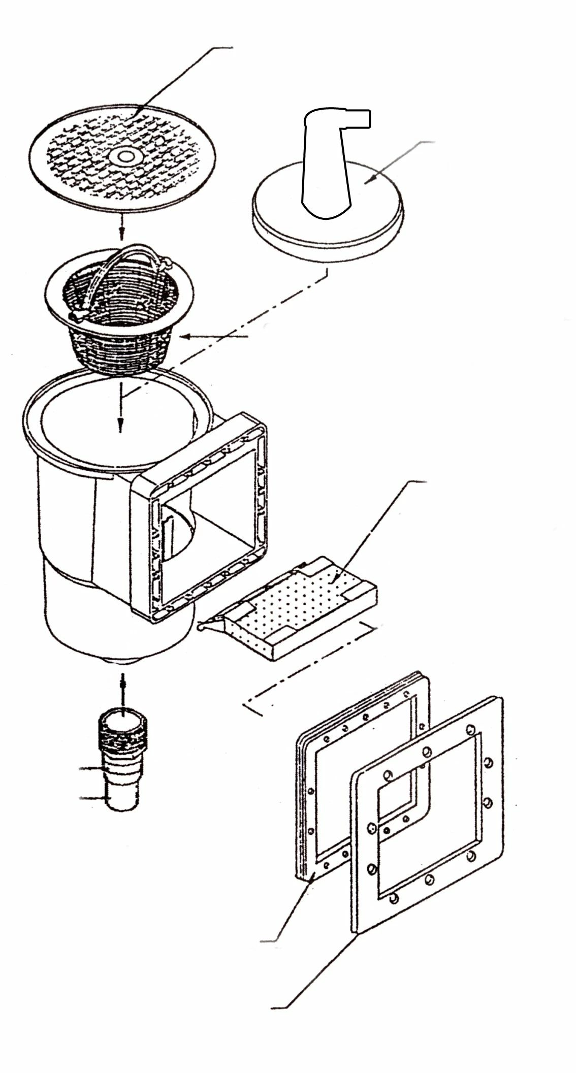 Einbauskimmer Komplett Set Mit Rücklaufdüse, Dichtung Und Teflonband 2 Einbauskimmer Komplett Set Mit Rücklaufdüse, Dichtung Und Teflonband – Bild 2