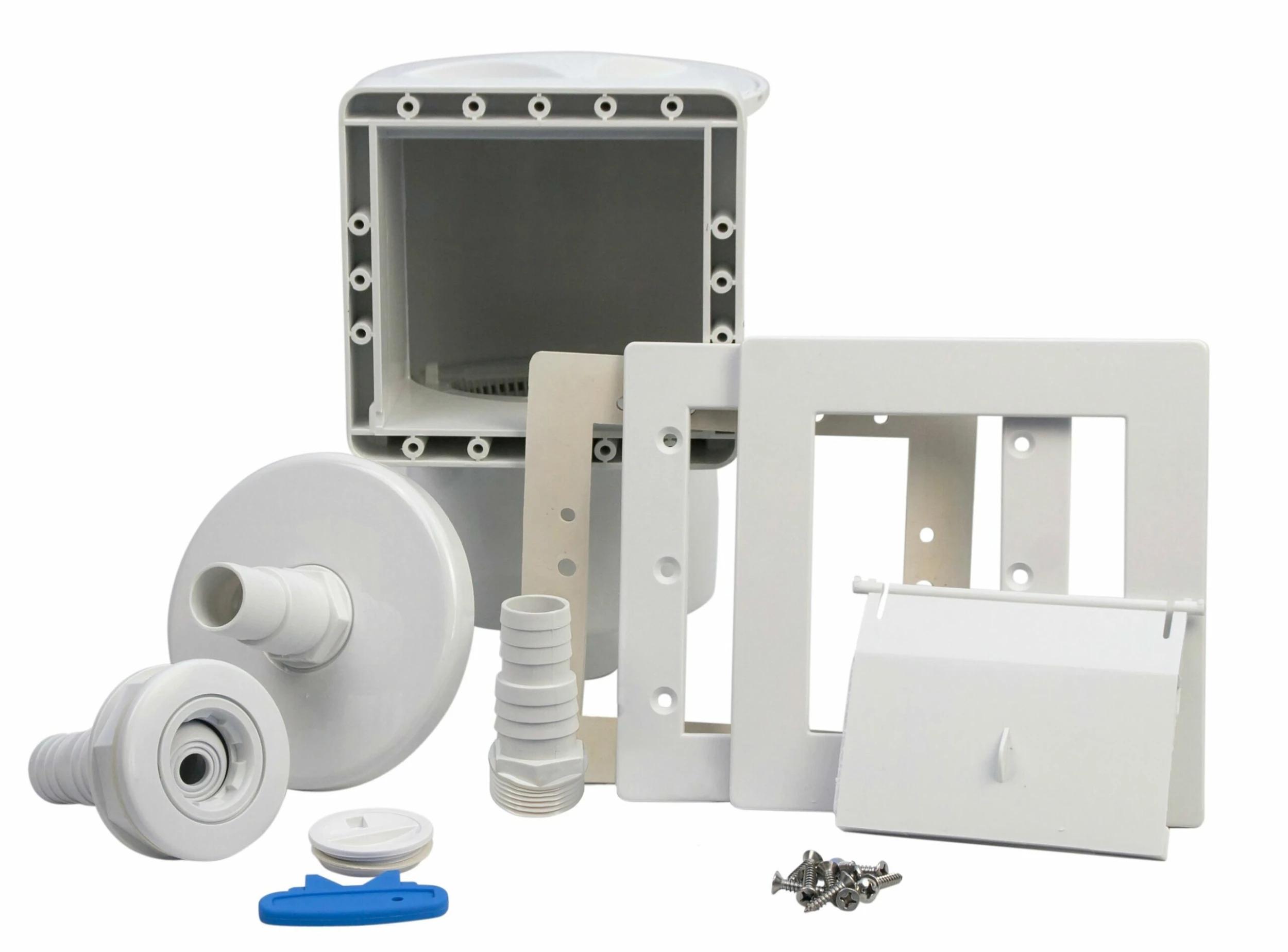 Einbauskimmer Komplett Set Mit Rücklaufdüse, Dichtung Und Teflonband 1 Einbauskimmer Komplett Set Mit Rücklaufdüse, Dichtung Und Teflonband