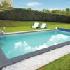 KWAD Styropor Pool Gran Canaria Komplettset 6,0 X 3,0 X 1,5m Mit 0,8 Mm Innenhülle Grau Inkl. Edelstahlleiter