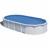 GRE Stahlwandpool Oval High Line 915x470x132 Cm, Stahl 0,45 Mm Weiß, Folie 0,4 Mm Blau, Overlap