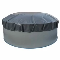 Waterman Luftkissen Poolabdeckung Aufblasbare Abdeckplane Rund Ø 3 M Grau/innen Beige Mit Ösen Und Kordelzug